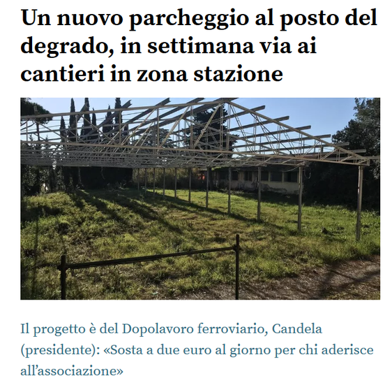 Un Nuovo parcheggio al posto del degrado