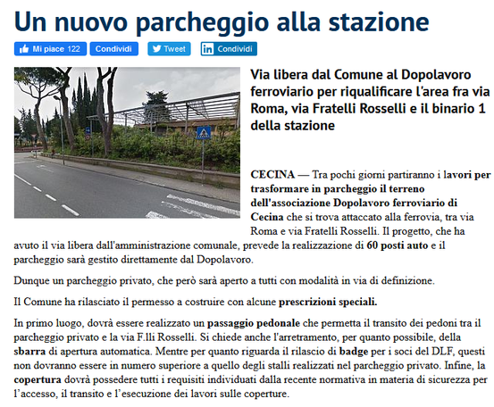 Un parcheggio nuovo alla stazione